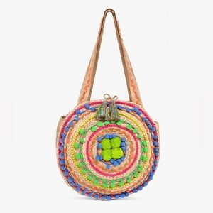 POMPOM FIESTA ROUND TOTE